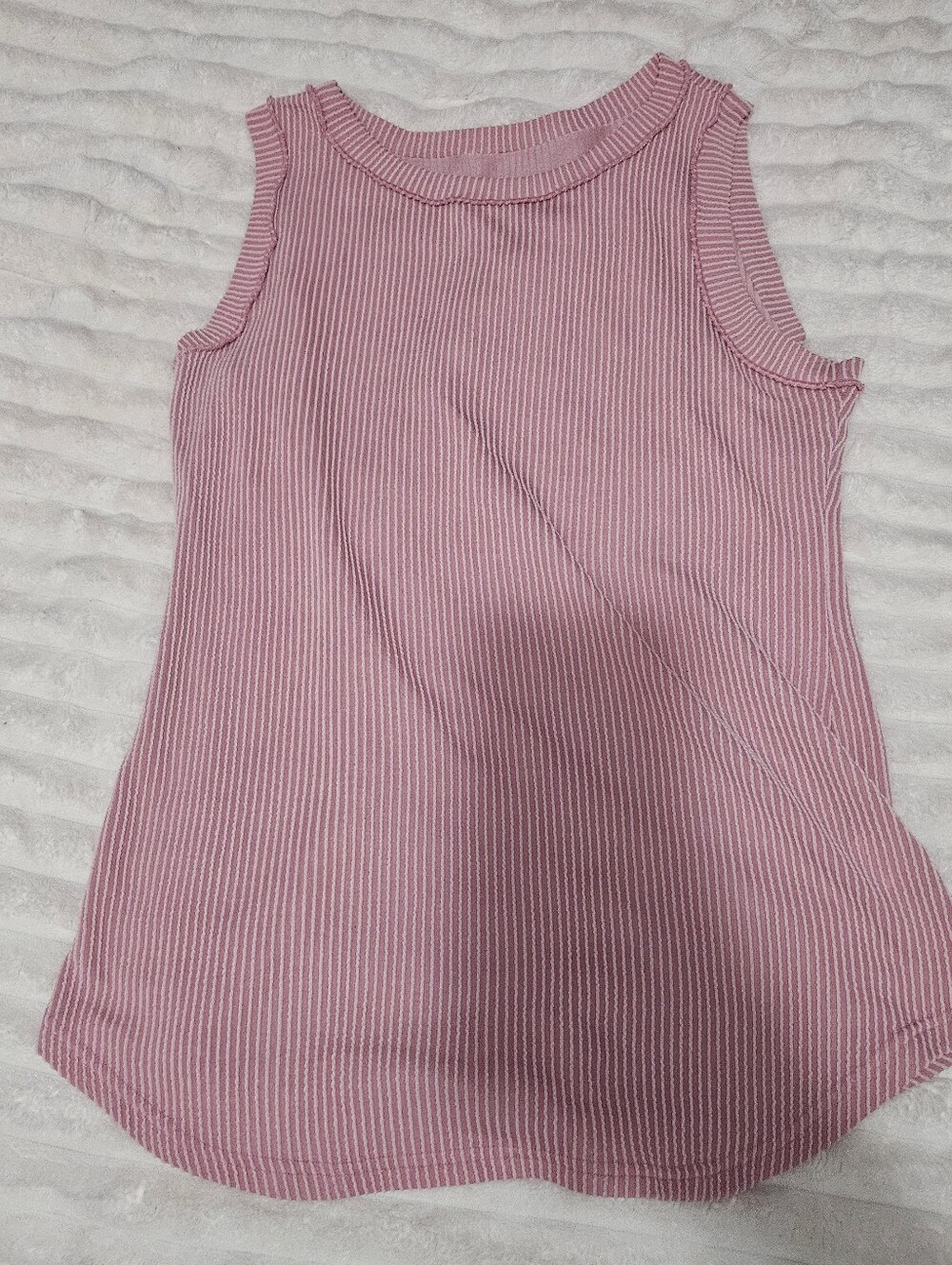 Unbranded Ribbed Pink Tunic Tank Top, Size 2XL (Fits Like A Large)